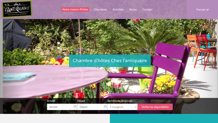 Site Web Chambre d'hôtes Chez l'antiquaire